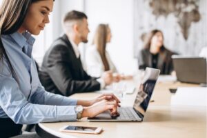 group people working out business plan office min