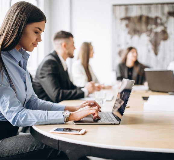 group people working out business plan office min
