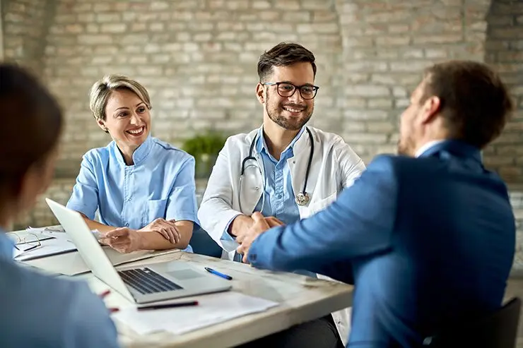 Healthcare professionals meeting